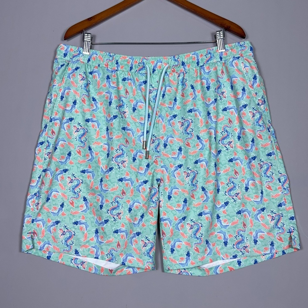 Peter Millar Seaside Collection Swim Trunks Mens Size XL Dragon Koi Fish‎ Shorts